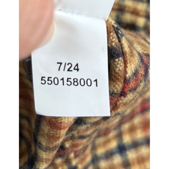 LL Bean Chamois Shirt Plaid Mens XXL Regular Fit Cotton Barley Brown Outdoor New - Picture 5 of 8